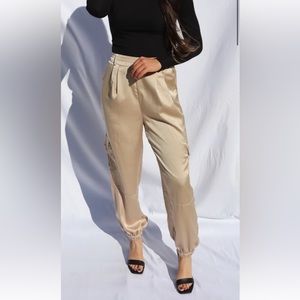 Satin Cargo Pants